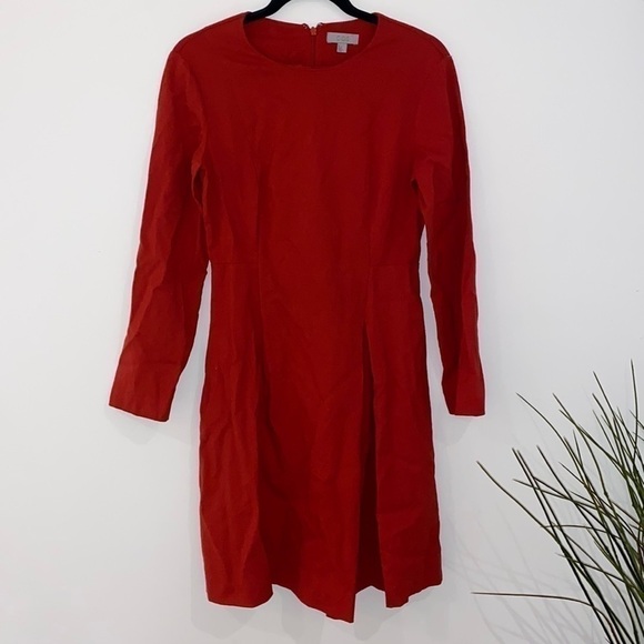 cos pleated midi dress with long sleeves Size 6 - Picture 3 of 11